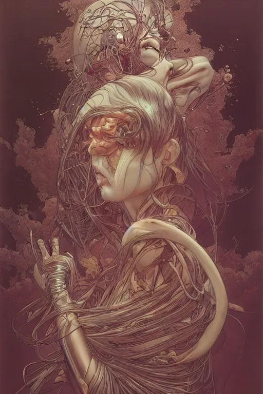 Image similar to tinnitus, by artgerm and yoshitaka amano and moebius and hr giger and zdislaw beksinski and alphonse mucha, trending on artstation