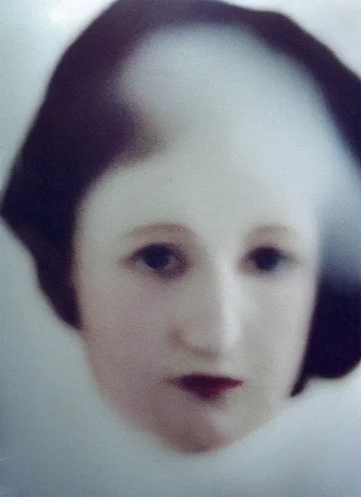 Image similar to out of focus photorealistic portrait of < zelda fitzgerald > as a beautiful young girl by sarah moon, very blurry, translucent white skin, slim, foggy, closeup