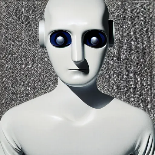 Prompt: a portrait ofMarvin the paranoid android the hitchhiker guide to the galaxy, photorealistic, by Steven Meisel