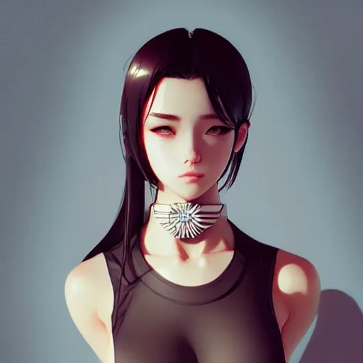 Image similar to a beautiful model in crop top, by guweiz and wlop and ilya kuvshinov and artgerm, symmetrical eyes, aesthetic, gorgeous, stunning, alluring, attractive, artstation, deviantart, pinterest, digital art