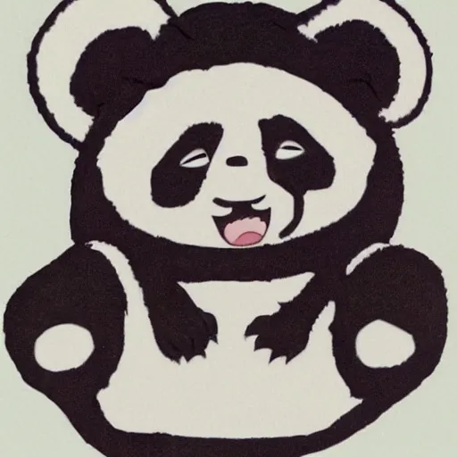 Image similar to a chibi panda bear, studio ghibli