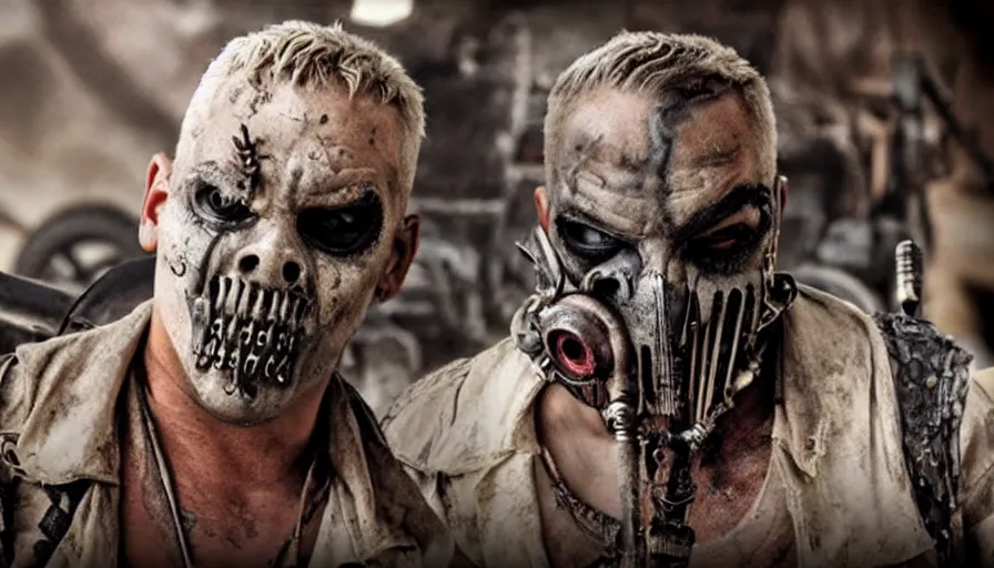 Image similar to MEDIOCRE! Immortan Joe from Mad Max Fury Road, movie still, sharp, highly detailed, hollywood movie