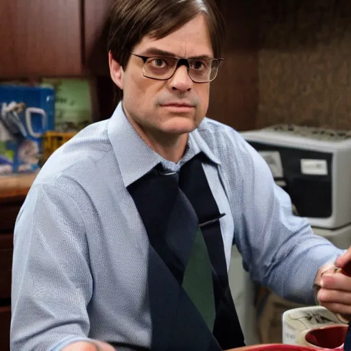 Prompt: Anthony Fauci mixed with Dwight Schrute