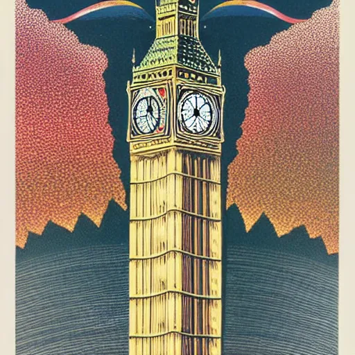 Image similar to big ben by fred tomaselli and joe fenton