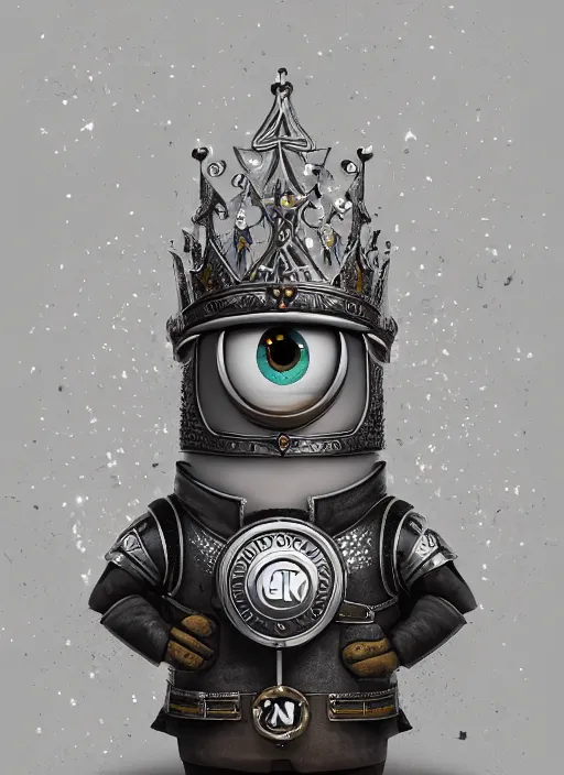 Image similar to Minion Bob from despicable me as a Knight King, fantasy, intricate, ornate, Hyperdetailed, digital art, behance, artstation, smooth, sharp focus, bokeh, illustration, digital painting, elegant, symmetrical,