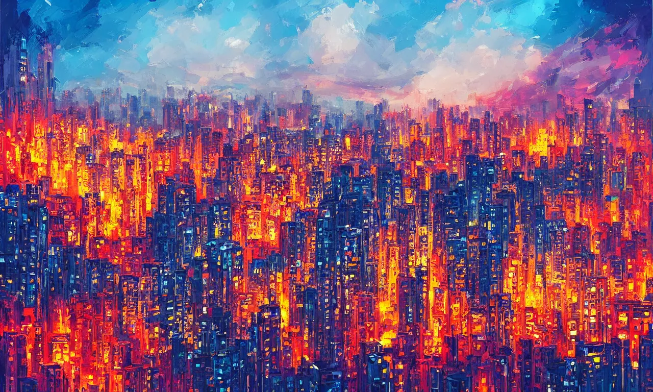 Image similar to Beautiful Cityscape in the style of Alena Aenami