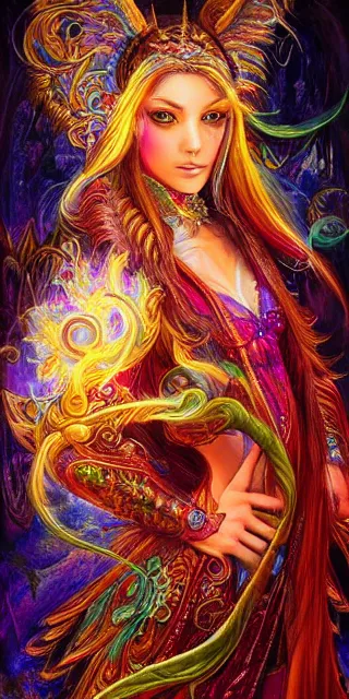 Prompt: beautiful and vivid ross tran and josephine wall fantasy portrait of a time wizard. trending on artstation 8k hq