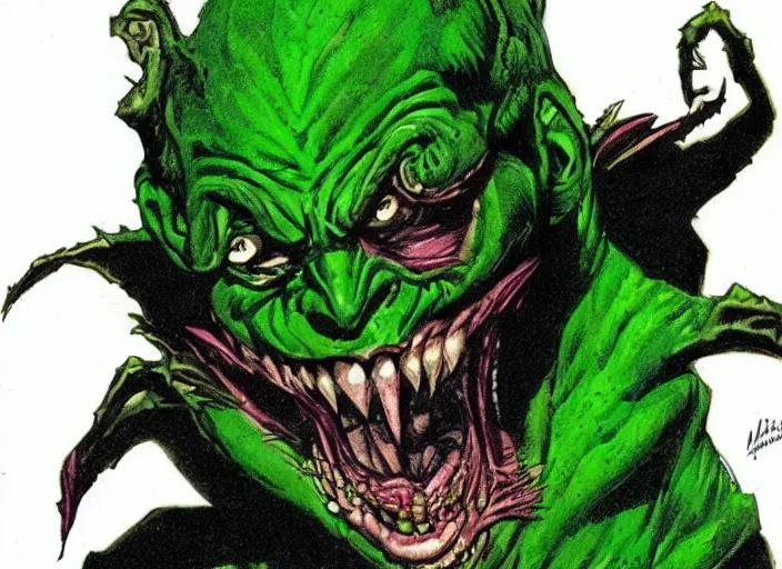 Image similar to green goblin illustration by mike ploog