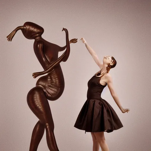 Image similar to modern full body color studio photograph of real snail woman, woman made out of snail