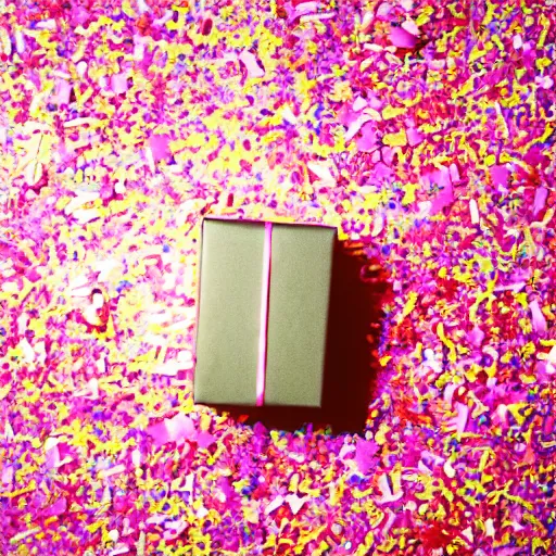 Image similar to kodak portra 4 0 0, flickr photograph destroy lonely emerging out from a gift box with confetti explosion