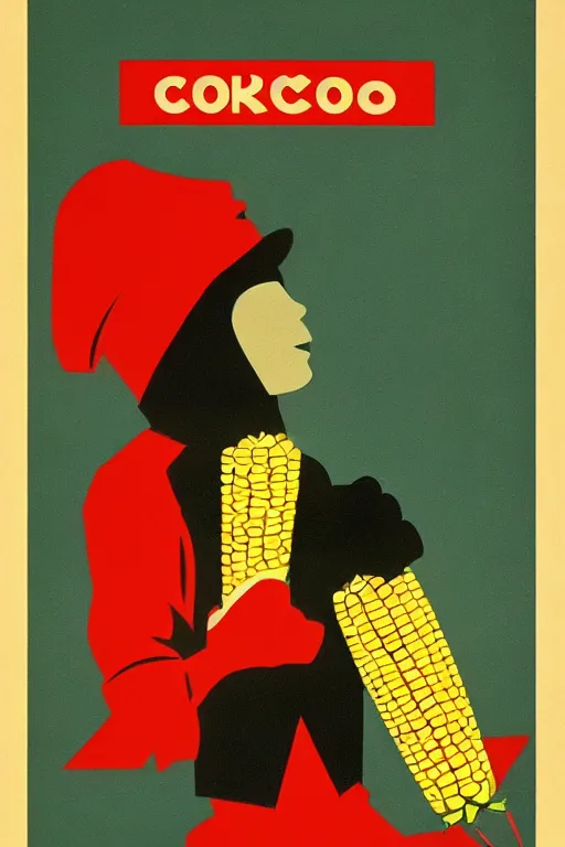 Prompt: a 1 9 4 0 s minimalist soviet propaganda poster about dangerous corn