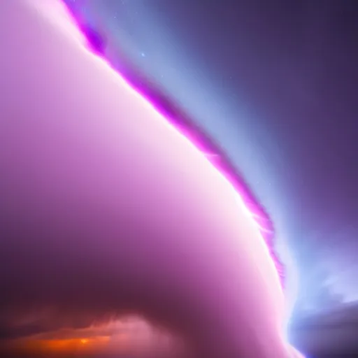 Image similar to amazing photo of a purple tornado in the sky by marc adamus, beautiful dramatic lighting