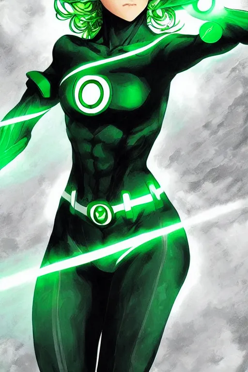 Prompt: anime key visual of a beautiful young female green lantern!! intricate, green and black suit, glowing, powers, dc comics, cinematic, stunning, highly detailed, digital painting, artstation, smooth, hard focus, illustration, art by artgerm and greg rutkowski and alphonse mucha