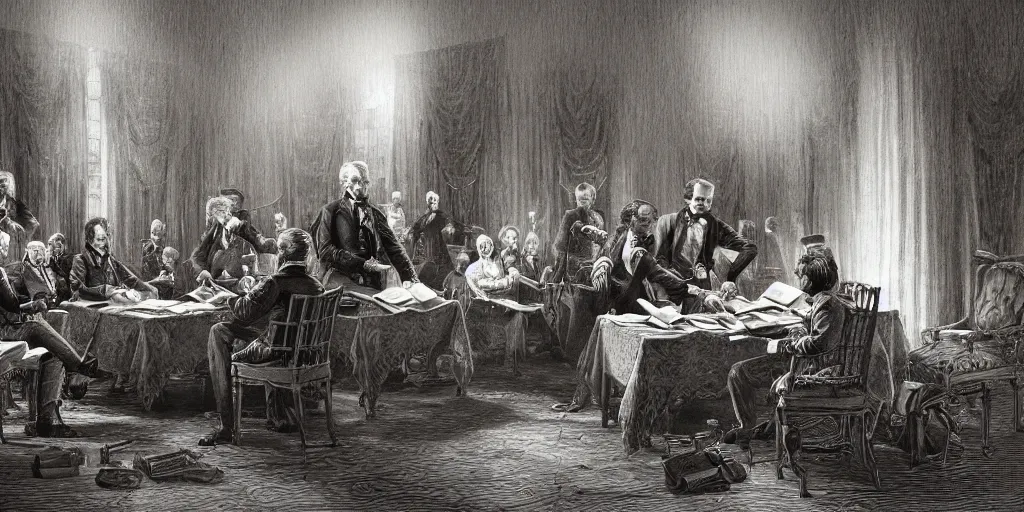 Prompt: five score years ago, a great american, in whose symbolic shadow we stand today, signed the emancipation proclamation. ultrafine highly detailed colored illustration, intricate linework, sharp focus, octopath traveler, final fantasy, unreal engine highly rendered, global illumination, radiant light, intricate environment