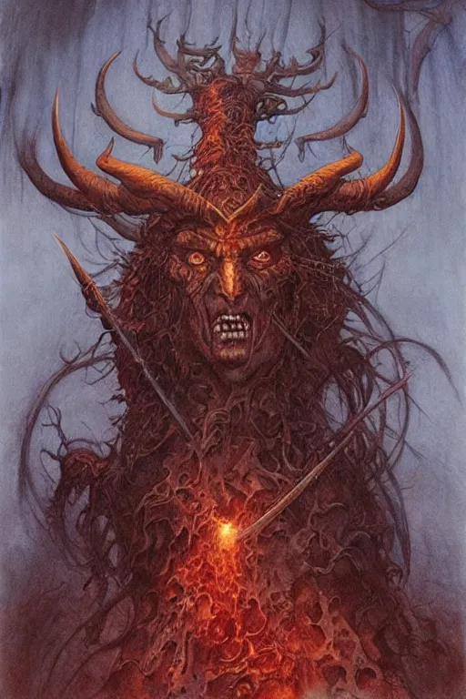 Image similar to art by john howe of the devil.