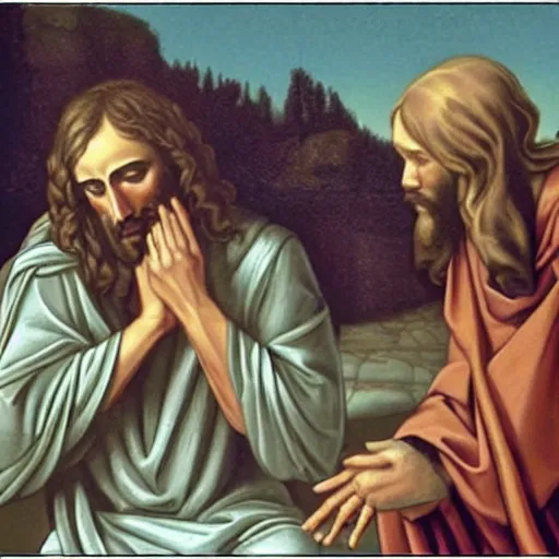 Prompt: facepalming jesus