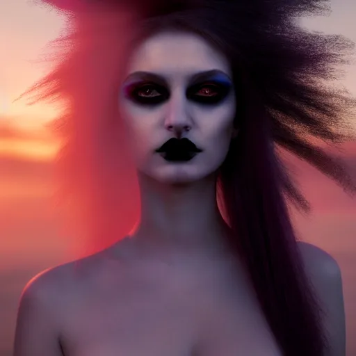 Prompt: photographic portrait of a stunningly beautiful goth emo cyberpunk female in soft dreamy light at sunset, contemporary fashion shoot, by edward robert hughes, annie leibovitz and steve mccurry, david lazar, jimmy nelsson, breathtaking, 8 k resolution, extremely detailed, beautiful, establishing shot, artistic, hyperrealistic, beautiful face, octane render