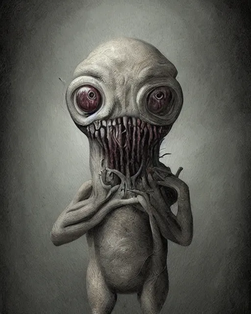 Image similar to a painting of a strange creature with strange eyes all over it's body, by anton semenov