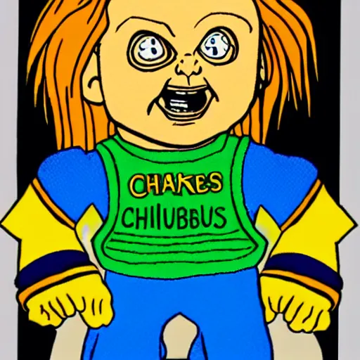 Prompt: Chucky from Child's Play drawn by Charles Schulz