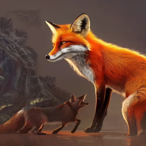 Image similar to tobey maguire and a red fox, intricate, highly detailed, digital painting, artstation, concept art, smooth, sharp focus, illustration, unreal engine 5, 8 k, art by artgerm and greg rutkowski and alphonse mucha