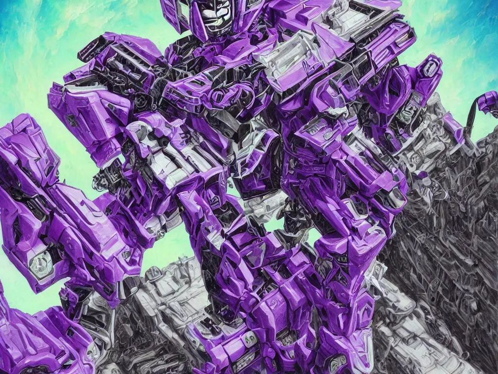 Image similar to portrait of cowboy johnny cash as purple green optimus prime from transformers riding on guitar zord ufo hoverboard, intricate, highly detailed, smooth, artstation, digital illustration by Lisa Frank and Ruan Jia and Mandy Jurgens and Artgerm and Wayne Barlowe and Greg Rutkowski and Zdislav Beksinski