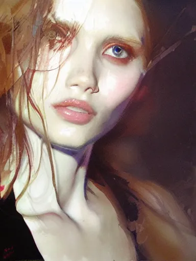 Prompt: portrait of abbey lee by ruan jia