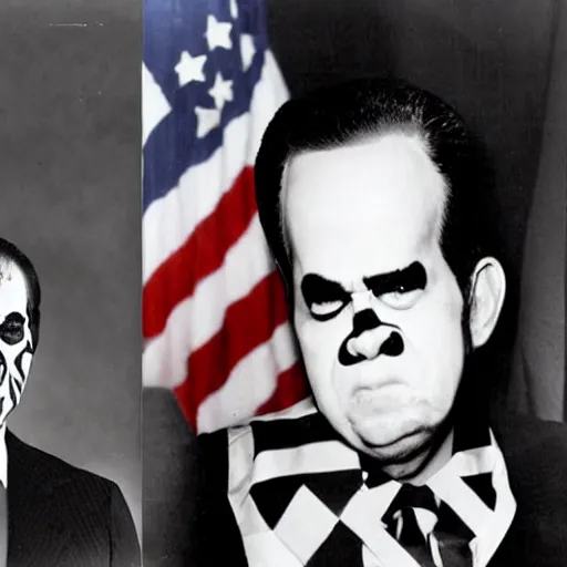 Prompt: nixon as a juggalo,