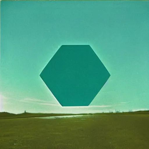 Image similar to boards of canada - turquoise hexagon sun, album cover art