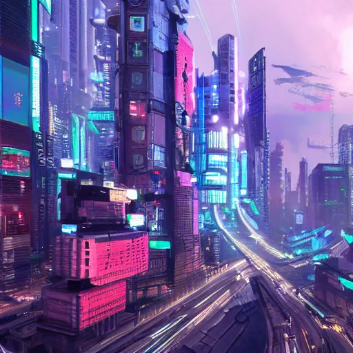 Image similar to cyberpunk city