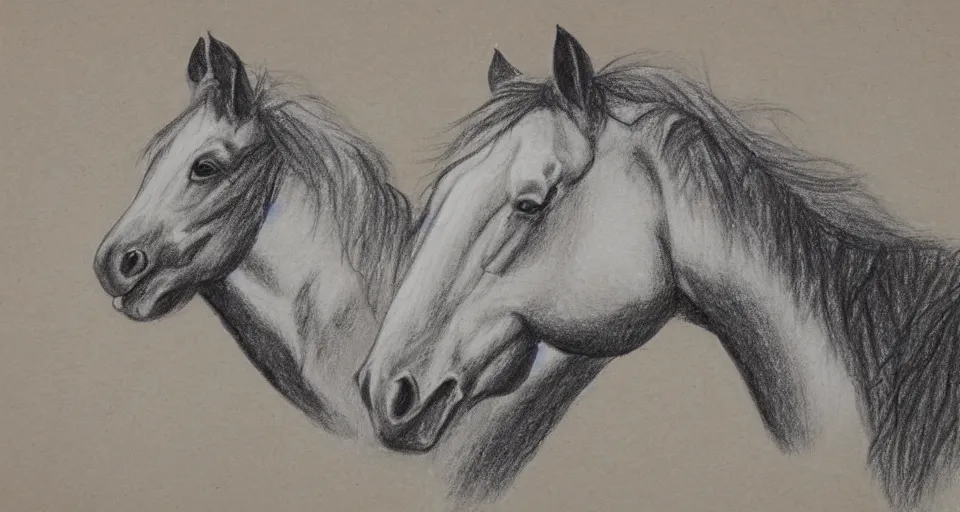 Prompt: children's drawing of a horse