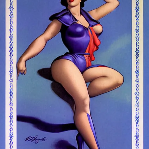 Image similar to cortana by alberto vargas, pinup