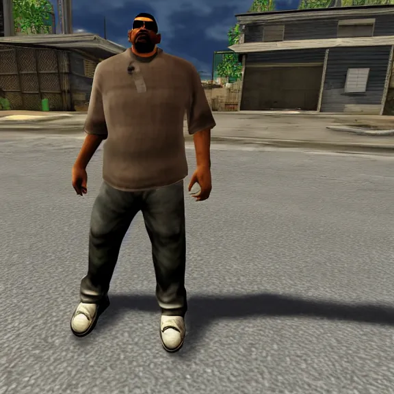 Prompt: screenshot of big smoke from gta san andreas for the ps 2