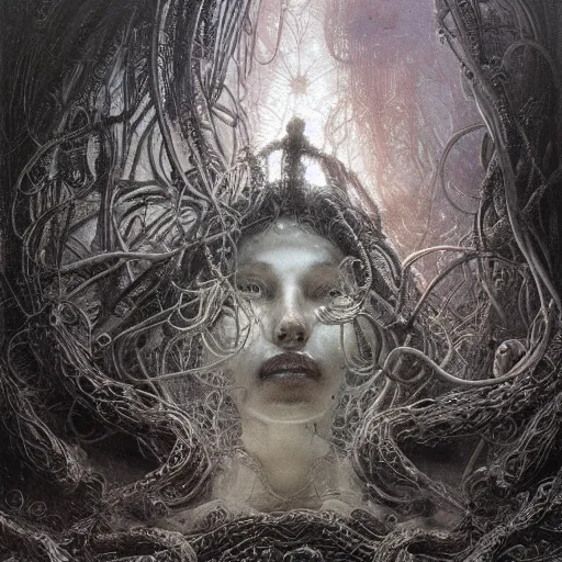 Prompt: cyberpunk medusa by gustave dore and gustave moreau and beksinski and giger and craig mullins and jeremy mann