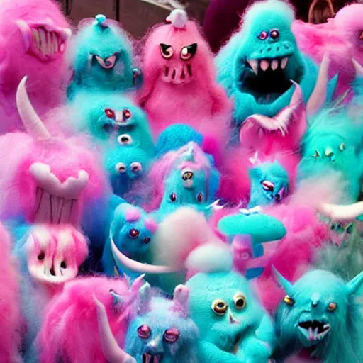 Image similar to cotton candy creatures, deviantart