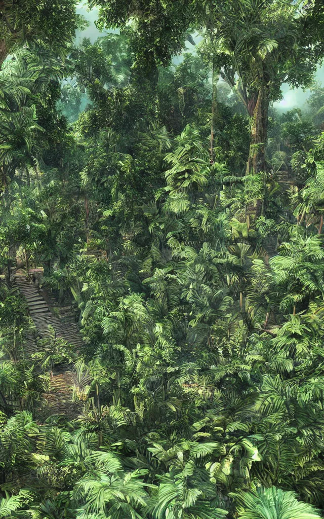 Prompt: bordeaux turned into paradisiac jungle, photorealistic