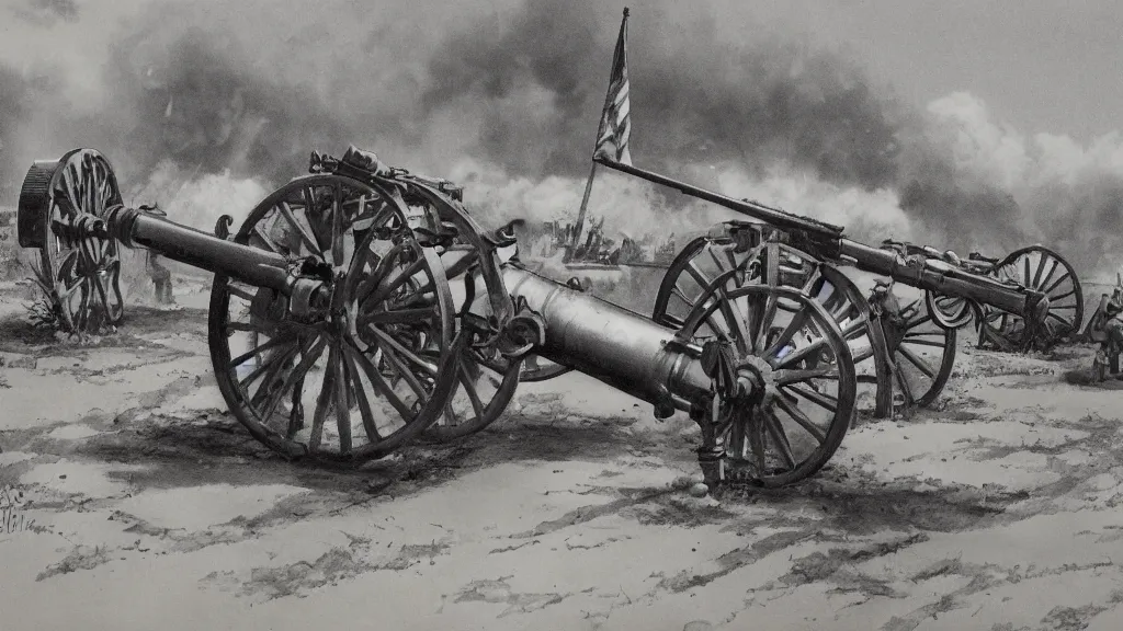 Image similar to cannon, world war 2, high quality, high detail, photorealistic,
