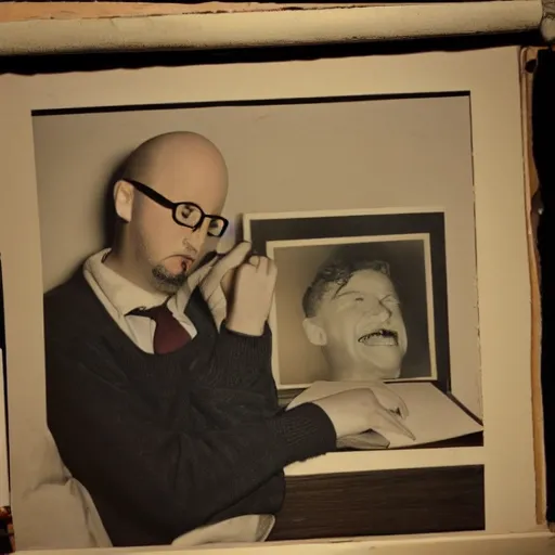 Image similar to Nostalgia Critic, Photorealism, 1950s photograph