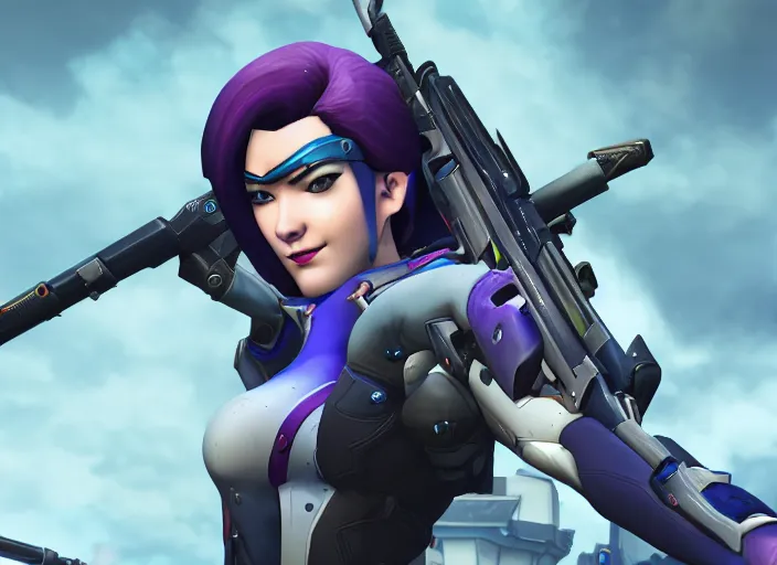 Image similar to widowmaker, overwatch, 4 k, screenshot, high detailed