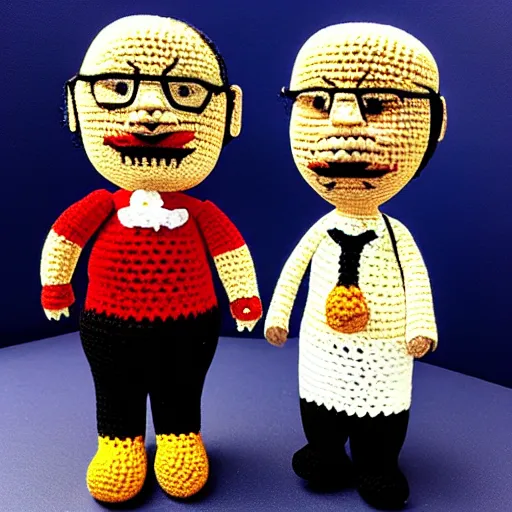 Prompt: danny de vito as a crochet doll