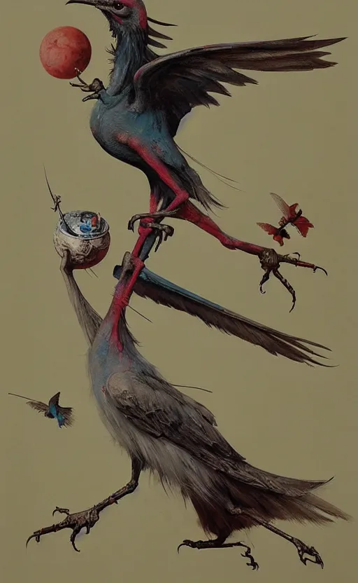 Image similar to anthro bird creature painting by chiara bautista, beksinski and norman rockwell and greg rutkowski weta studio, and lucasfilm