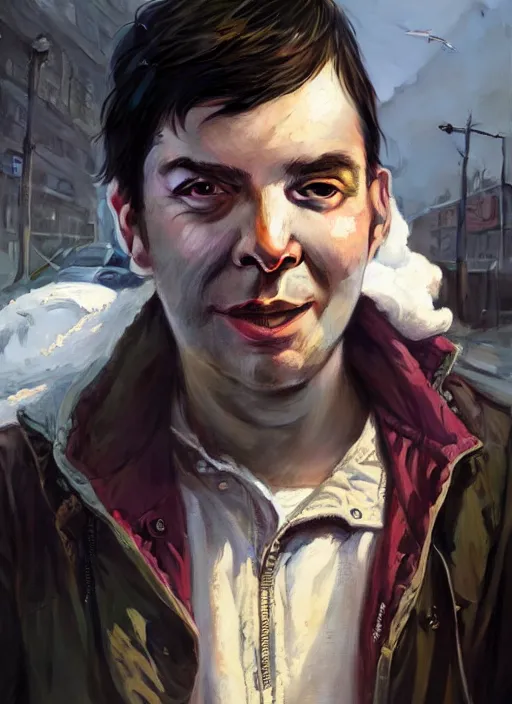 Prompt: Highly detailed portrait of homeless Martin Shkreli, in GTA V, Stephen Bliss, unreal engine, fantasy art by Greg Rutkowski, Loish, Rhads, ferdinand knab, Makoto Shinkai and Lois van baarle, ilya kuvshinov, rossdraws, Tom Bagshaw, global illumination, radiant light, detailed and intricate environment