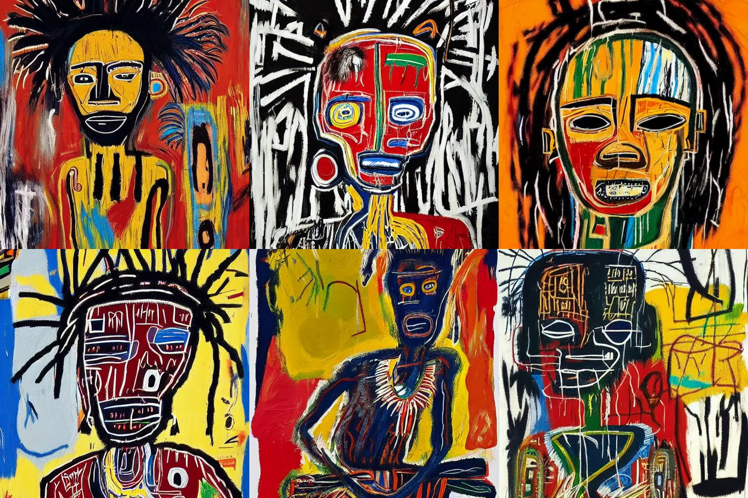 Image similar to extremely highly detailed African paintings by Jean-Michel Basquiat