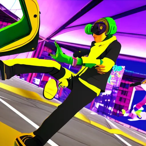 Prompt: jet set radio sequel screenshot, ps 5, cel - shading, unreal engine 5, 2 0 2 2