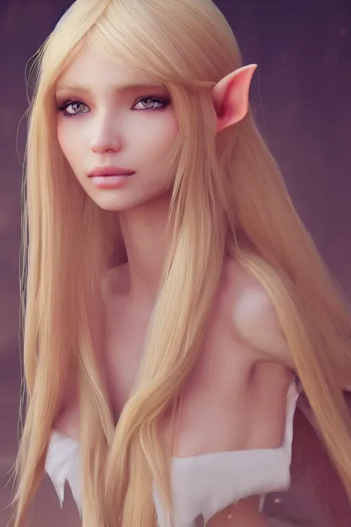 Image similar to beautiful blonde elf with ridiculously long hair which reaches the floor, made by Stanley Artgerm Lau, WLOP, Rossdraws, ArtStation, CGSociety, concept art, cgsociety, octane render, trending on artstation, artstationHD, artstationHQ, unreal engine, 4k, 8k,