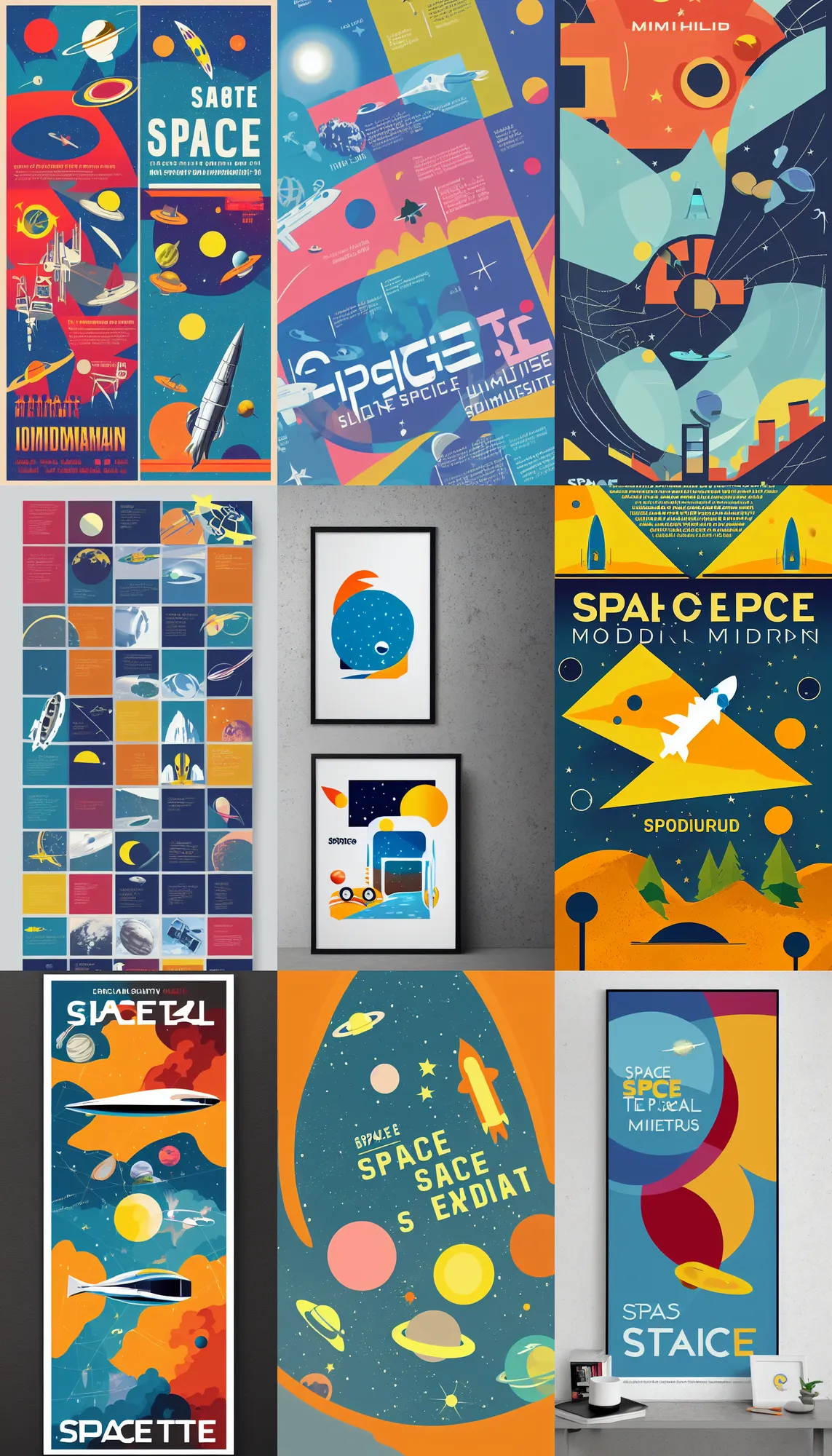 Prompt: simplified graphic design poster for space tourism, modernism, bold colors