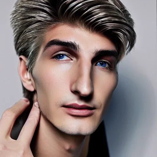 Image similar to really handsome gigachad xqc, beauty magazine photograph