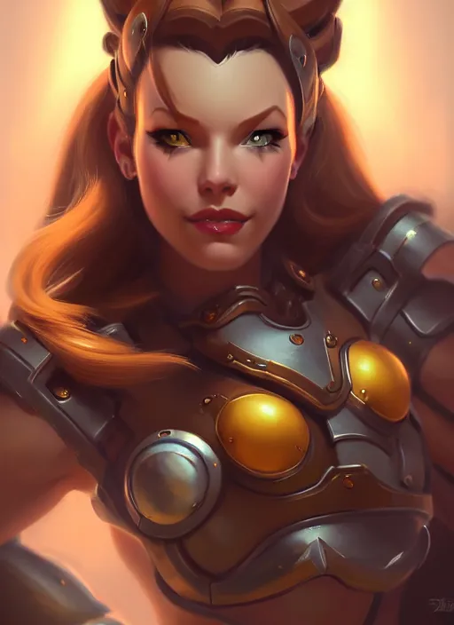 Image similar to lovely brigitte from overwatch, fantasy, fantasy art, character portrait, portrait, close up, highly detailed, scifi art, intricate detail, amazing detail, sharp focus, vintage fantasy art, vintage sci - fi art, radiant light, trending on artstation, caustics, by boris vallejo