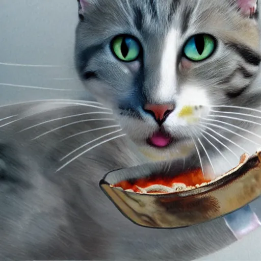 Image similar to cat eating a car, photorealistic, studio
