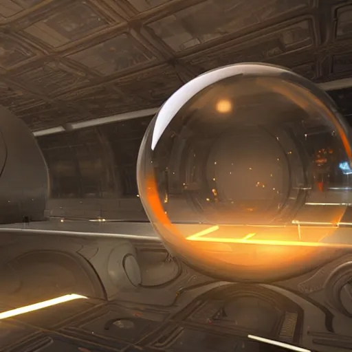 Image similar to a scifi spaceship made of soap bubble, detailed expensive unreal engine 5 for an art gallery