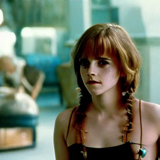 Image similar to a film still of emma watson in howard the duck